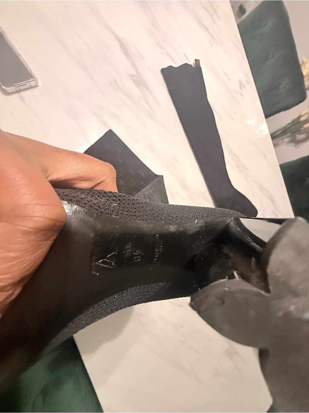Louis Vuitton Black Over-the-Knee Monogram Stretch Boots with Block Heel - Picture 7 of 7